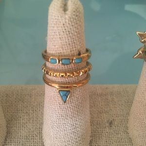 Stella and Dot Turquoise stone stacked ring
